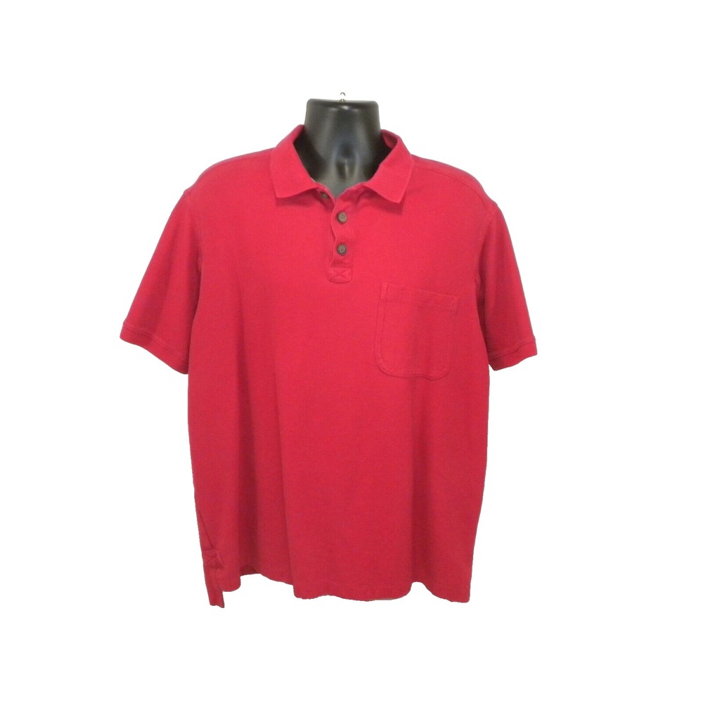 Duluth Polo Shirt Mens XL Red No Polo Relaxed Fit Cotton‎ Pique Pocket 56266